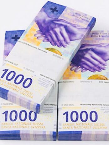 100CHF Swiss Franc bank note   500€ for 5000€ bank notes