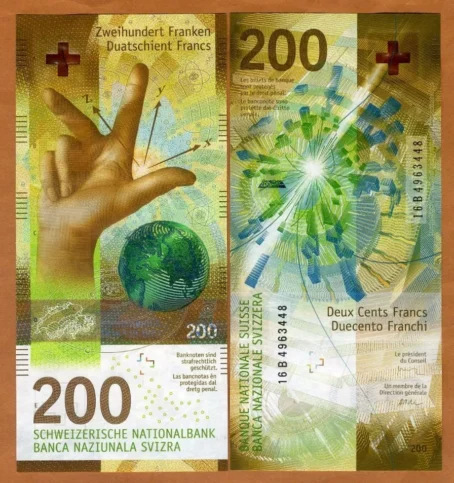 200CHF Swiss Franc bank note   500€ for 5000€ bank notes